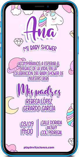 invitaciones moradas para baby shower para niñas